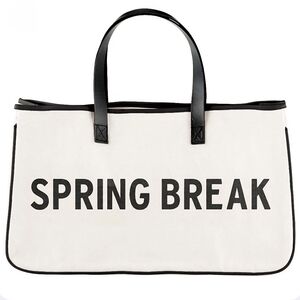 Spring Break White and Black Tote Bag